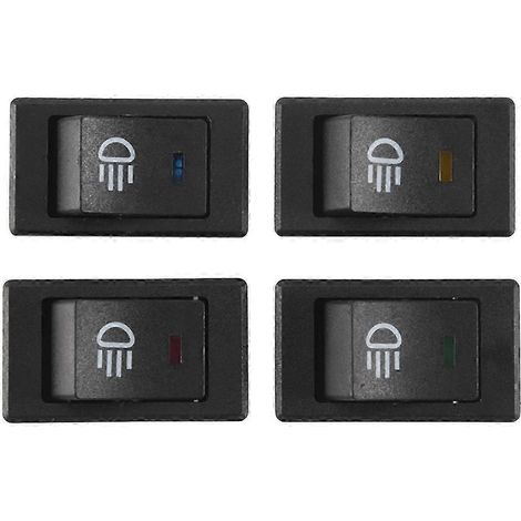 4x 12V 35A Auto LKW Boot Nebelscheinwerfer Wippschalter LED-Licht Armaturenbrett Kippschalter 4-polig Black Edition 0703