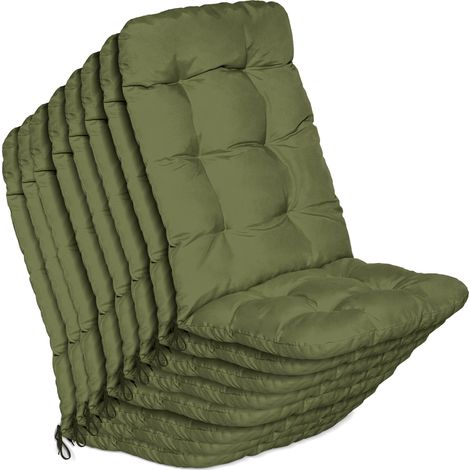Lot de 8 coussins d'appui pour fauteuils à dossier haut Flair HL, 120 x 50 x 8 cm, vert olive (1/5)