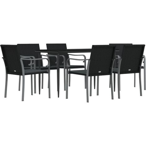 Set Pranzo da Giardino 7 pz con Cuscini in Polyrattan e Acciaio vidaXL (1/4)