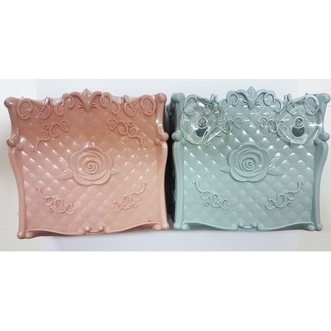 TrAdE Shop Traesio - Porta Spazzolino 2 Vaschette Spazzolini Dentifricio Con Ventosa Accessori Bagno -