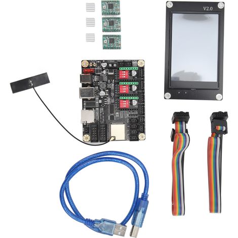 CNC-Graviermaschinen-Steuerplatine, 32-Bit-WLAN-Offline-Controller mit 3,5-Zoll-Touchscreen und Schrittmotortreiber (12–24 V DC) (1/5)