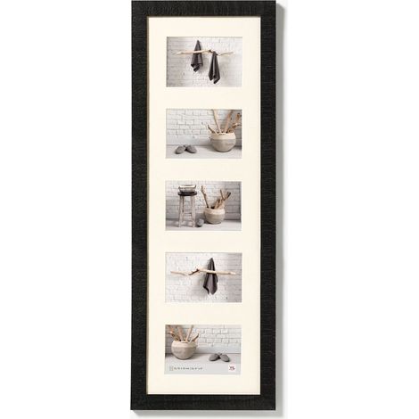 Cadre Photo Noir 10x15 cm galerie avec Passe-Partout, Cadre en Bois (1/5)