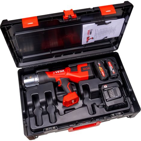 VIRAX Akku-Pressmaschine M3X 32kN + 1x 4 Ah + 1x 2Ah + Ladegerät CAS - 253212