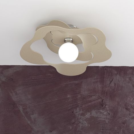 Plafoniera Moderna Ripples Metallo Sabbia 1 Luce E27 D.50Cm (1/5)