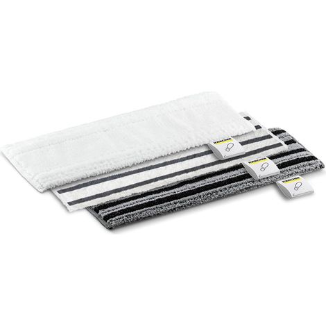 Kit de 3 chiffons de nettoyage de sols EasyFix compatibles avec les nettoyeurs vapeur Kärcher SC - Pour tous types de sols, lavables en machine, couleurs assorties (1/5)
