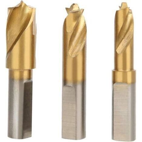 3Pcs Foret à Dépointer, HSS CO 6.5mm/8mm/10mm Foret Coupeur de Soudage par Points Ensemble Fraises à Dépointer pour Enlever les Joints de Soudure en Tôle (1/4)