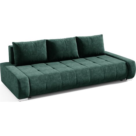 3-Sitzer-Sofa mit Bettkasten Jonas Dunkelgrün