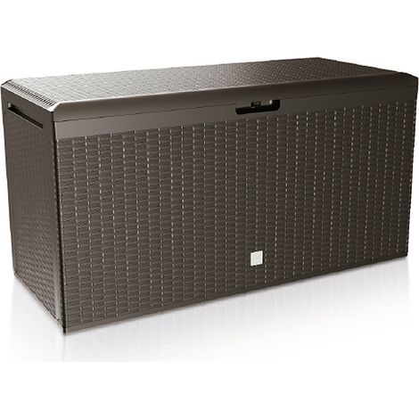CASARIA® Baule da giardino Rattan Plus 114x47x60cm 290L contenitore cassapanca esterno terrazza patio balcone piscina colore a scelta Rato PLUS marrone (1/5)