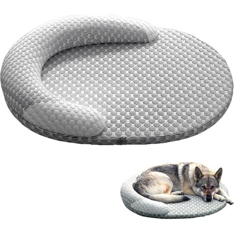 Lit rafraîchissant d'été pour chats d'intérieur - Lit orthopédique pour chien avec support pour le cou - Lit respirant et lavable avec fond antidérapant - Lit douillet et apaisant pour chats, chiens, (1/5)