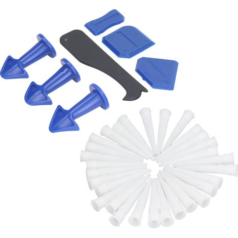 Ensemble de 37 pièces comprenant un racleur à buse pour le jointoiement des joints de carrelage de cuisine (1/5)