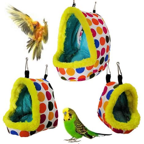 Nid chaud pour oiseaux, cabane douillette pour perroquets, maison suspendue d'hiver pour petits animaux de compagnie, hamac-tente - L- (1/4)