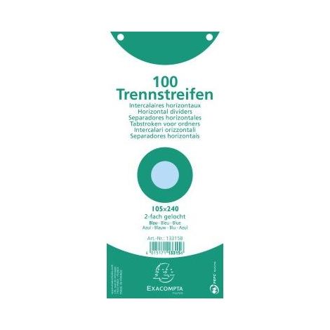 Exacompta Trennstreifen 13315B 105x240mm 2fach gel. bl 100St. (1/3)