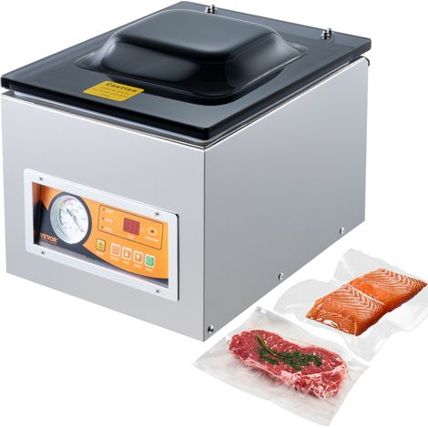VEVOR Macchina sottovuoto a camera 260W confezionatrice sottovuoto dimensioni compatte 260mm in cucina domestica e per uso commerciale per alimenti umidi, carni, marinate