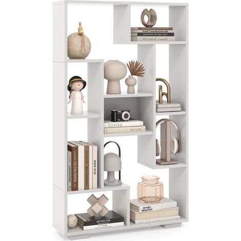Optimisez le Rangement avec cette Bibliothèque Étagère Ouverte Blanche 47 Pouces pour Salon et Bureau (1/5)