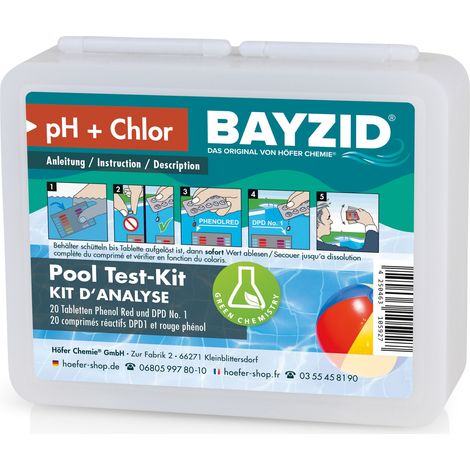Test-Kit zur optimalen Messung des Chlorgehalts und pH-Werts