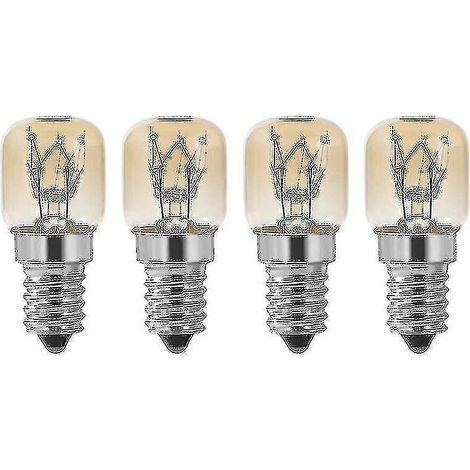 Ampoules de four, lot de 4, culot E14, 15 W, résistantes jusqu'à 300 °C, culot transparent. (1/5)