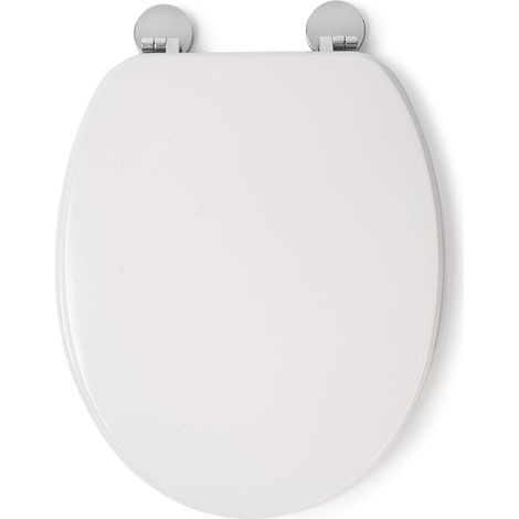 Croydex Round Wooden Toilet Seat, Quick Release & Flexi-Fix Hinges - Kielder (1/5)
