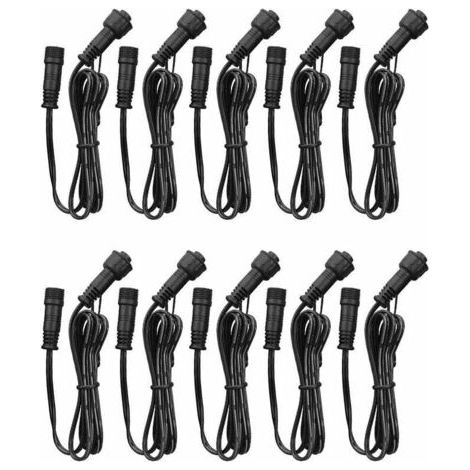 Cable Rallonge, 10 Pack, Pour Spots LED Encastrables,Etanche IP67,1M / 3.3Ft, 2Pin, avec connecteurs mâles et femelles