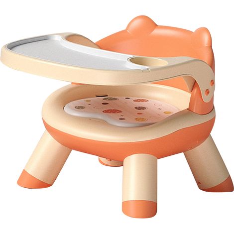Chaises de salle à manger pour enfants, coussin confortable et sonore, siège rehausseur multifonctionnel, léger et sécuritaire pour tout-petits et bébés, orange (1/4)