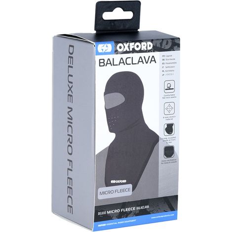 Cagoule en polaire Oxford avec large ouverture pour les yeux, cagoule en micropolaire de luxe, noire, taille unique
