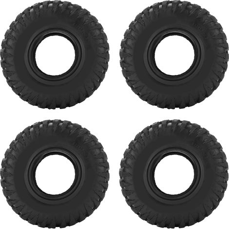 4 Pneus en Caoutchouc 1/10 Adhérence Forte Antidérapant Durable Montage Facile Pneu de Remplacement pour SCX10 / 90046/90048 / SCX10III (1/5)