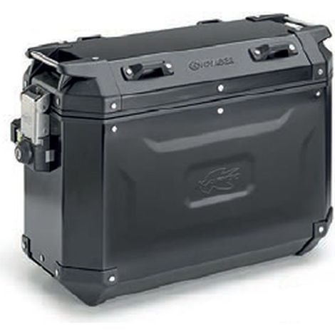 Valise latérale Kappa 2025/05 37L Monokey Cam KVG37B K'Voyager en aluminium, couleur noire anodisée, ligne noire