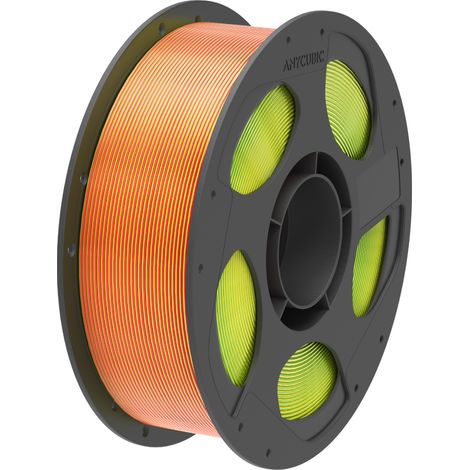 Filamento de seda Anycubic tricolor rojo-amarillo-verde 1 kg (1/4)