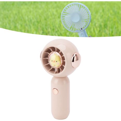 Ventilateur de poche mignon et portable pour les voyages, les étudiants, débit d'air élevé, portable, petit ventilateur, pour bureau de dortoir, ventilateur rechargeable USB, rose. (1/5)
