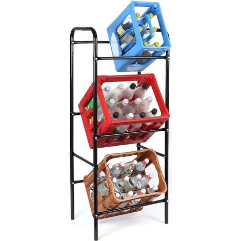 Étagère de Rangement Pratique (50 x 33 x 116 cm) pour Caisses de Boissons et Rangement Divers (1/4)
