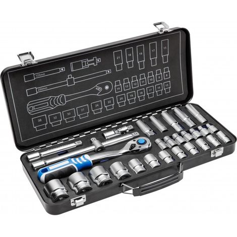 Högert Technik - Caja de Herramientas, Juego de Herramientas, Maletin Herramientas, Caja Herramientas, Kit de Herramientas, Maleta de Herramientas, Set de Herramientas - 29 Piezas (1/4)