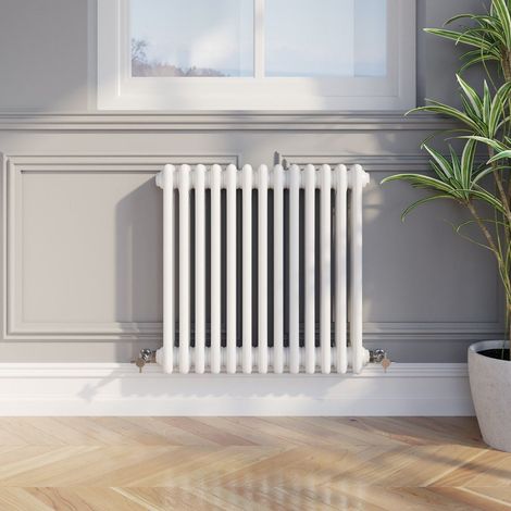 600 x 605mm Triple Bar Horizontal Traditional Colosseum White Column Radiator (1/4)
