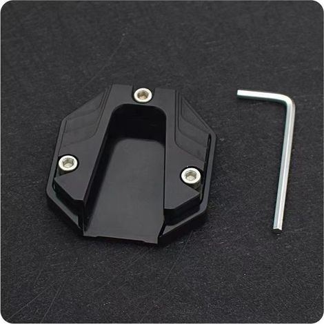 1 x Béquille latérale de moto, plaque d'extension en aluminium CNC, résistante à l'usure, pour sols instables, compatible motos et motos électriques (1/4)