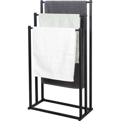Toallero multicapa, diseño estable, color negro. (1/2)