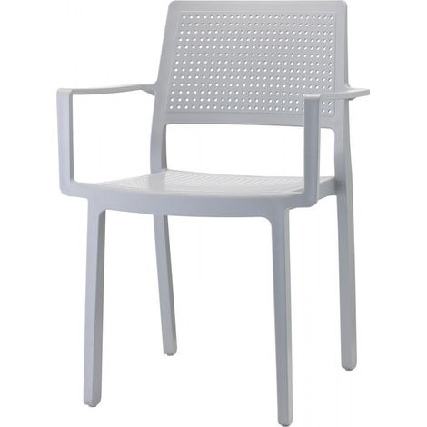 Poltrona EMI con braccioli confezione 4 pezzi grigio chiaro (1/4)