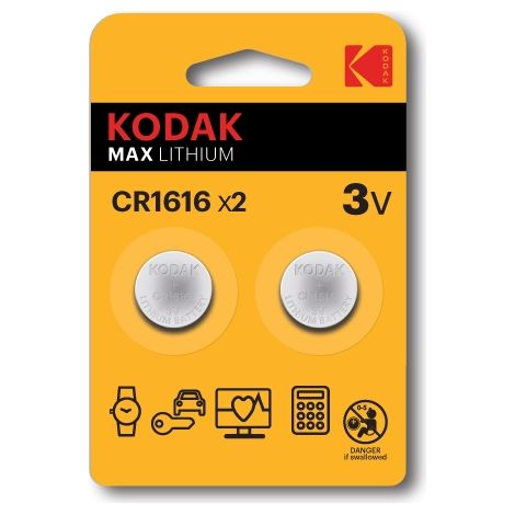 Batteria a bottone Kodak cr1616 3 V 50 mAh pack 2