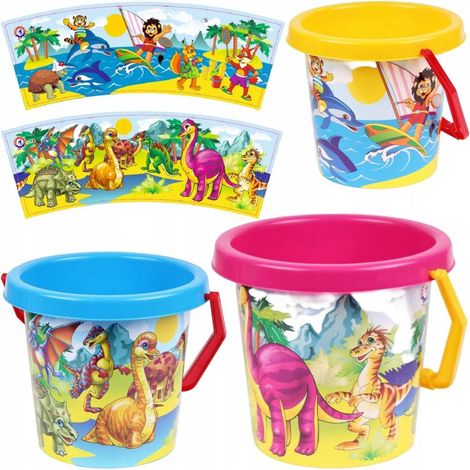 Seau coloré pour sable et eau Animaux MIX