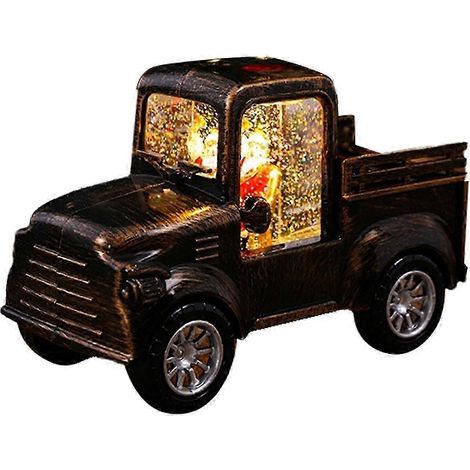Décoration de Noël rétro camion lumineux Père Noël, guirlande lumineuse, cadeau de Noël, décoration de fenêtre, or brossé (1/5)