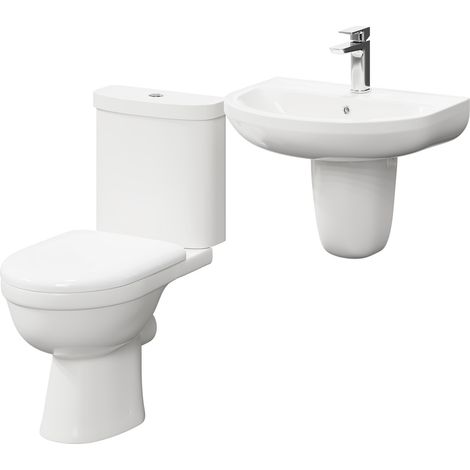 Ideal 550mm Semi Pedestal Basin and Toilet Suite (1/5)
