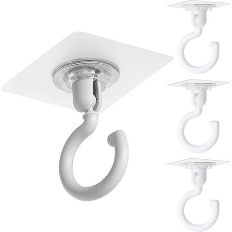 Ganchos autoadhesivos para techo extrafuertes，4 ganchos autoadhesivos transparentes para techo，no requieren perforación，oficina y dormitorio (1/5)