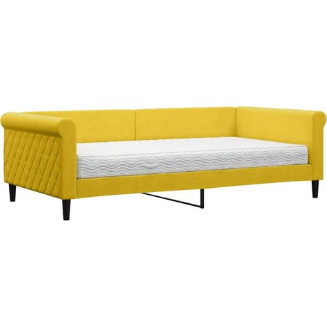 Maison Exclusive - Divano Letto con Materasso Giallo 100x200 cm in Velluto
