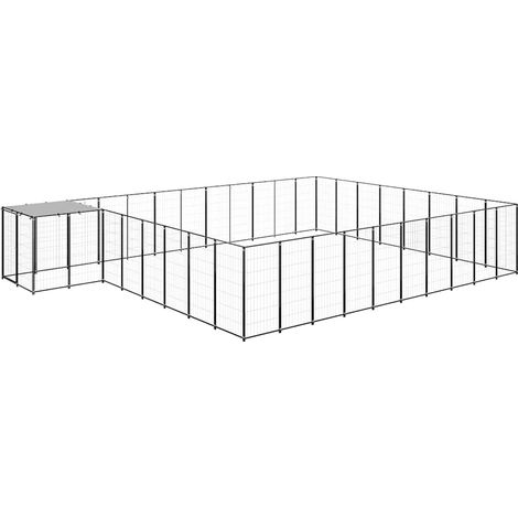 Maison Exclusive - Gabbia per Cani Nera 25,41 m² in Acciaio (1/5)
