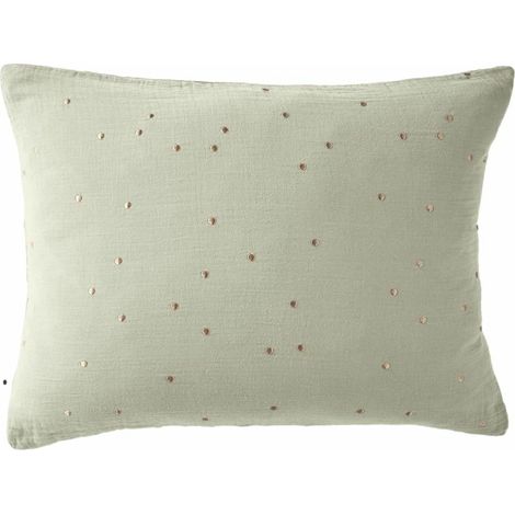 taie d'oreiller 50 x 70 cm gaze de coton gaïa chic eucalyptus (1/2)