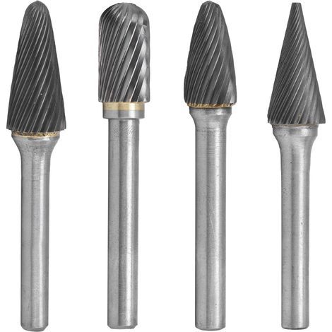 Fraises en carbure 12mm, 4 pièces, durables et robustes, en acier au tungstène, pratiques, large Application, forme traitée thermiquement, Double coupe (1/5)