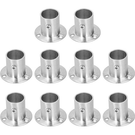 base de support à bride pour le tube de garde-robe en acier inoxydable (Φ25) (1/4)