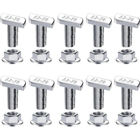 T-slot screws – sliding head screws for rail systems. Steel with threaded nuts, adjustable fasteners for shelving systems. (1/5)