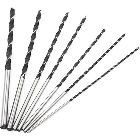Green Mobility-Forets hélicoïdaux extra longs 300 mm, ensemble de 7 outils en acier trempé à haute teneur en carbone 4-10 mm pour le perçage de trous dans le bois (1/3)
