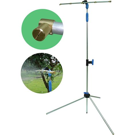 Rampe de brumisation nomade 2en1 – Construction aluminium – Tête rotative 360° – 5 buses laiton haute qualité – Hauteur ajustable 150-205 cm – O Fresh