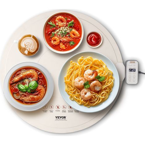 Chauffe Plat Électrique en Silicone Enroulable et Portable, Plateau Chauffant pour Buffet 60 cm, Tapis Chauffant Alimentaire avec 4 Réglages de Température, Arrêt Automatique, pour Restaurant (1/5)