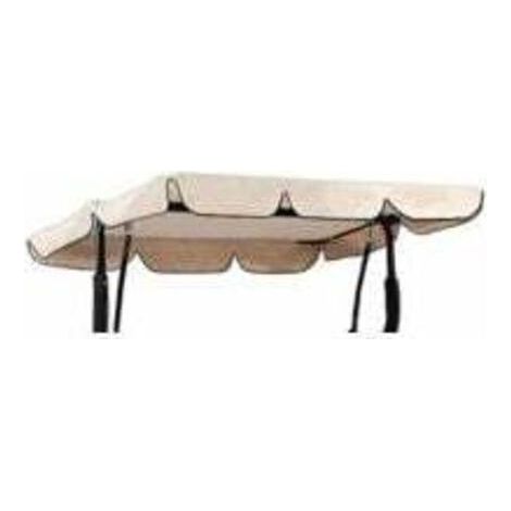 210D Replacement Roof for Garden Swing Waterproof Swing Roof Canopy for Swing Replacement Anti-UV Garden Swing Shade (Beige, 190×132×15cm)-three seats (1/4)