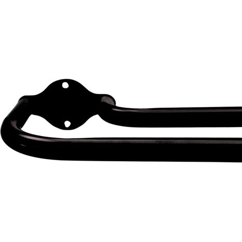 Tringle double incurvée extensible 140-220 cm Ø19/16 mm noir mat – kit complet pour rideaux (1/4)